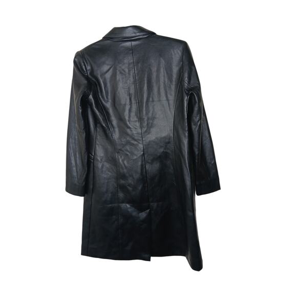 Chico’s Faux Leather Topper Coat Black Longline Blazer Jacket Size 0 (S) NWT - Picture 4 of 16